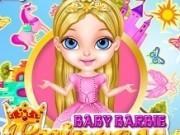Jocuri cu bebelusa barbie in haine de printesa disney